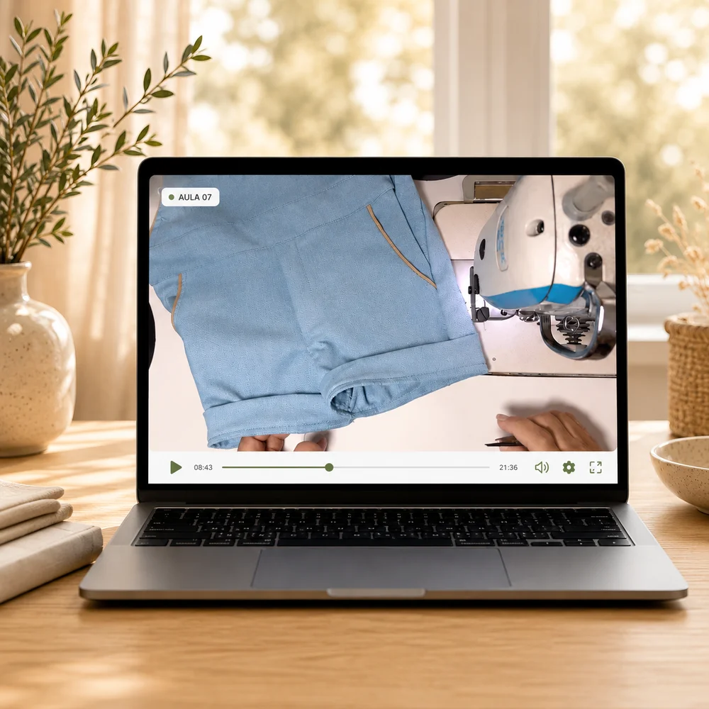 Curso do Jardineira Premium aberto no notebook